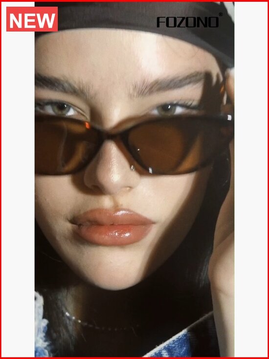 Narrow Retro Cat Eye Sunglasses UV400 Protection Driving Small Chic Trendy main image 5